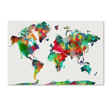 ALI Chris 'World Mape 6' Canvas Art,12x19